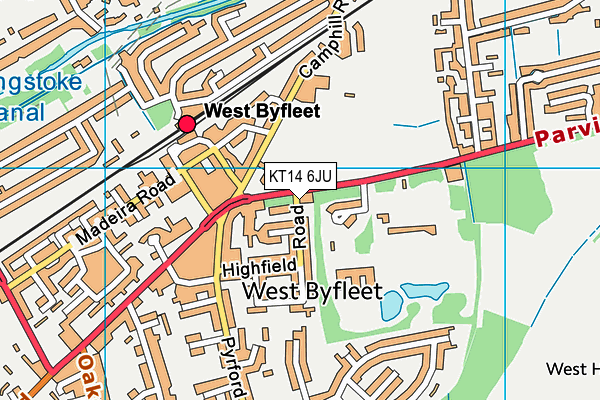KT14 6JU map - OS VectorMap District (Ordnance Survey) KT14 6JU map - OS VectorMap District (Ordnance Survey)