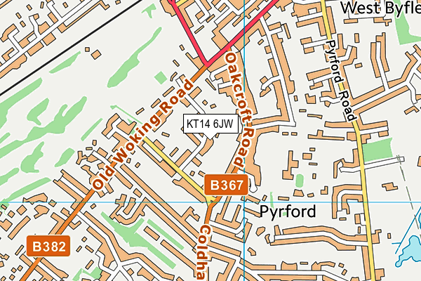 KT14 6JW map - OS VectorMap District (Ordnance Survey) KT14 6JW map - OS VectorMap District (Ordnance Survey)