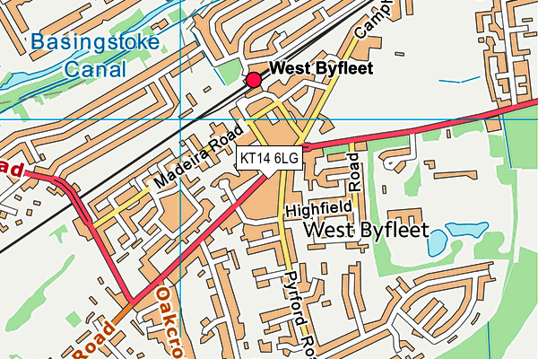 KT14 6LG map - OS VectorMap District (Ordnance Survey) KT14 6LG map - OS VectorMap District (Ordnance Survey)