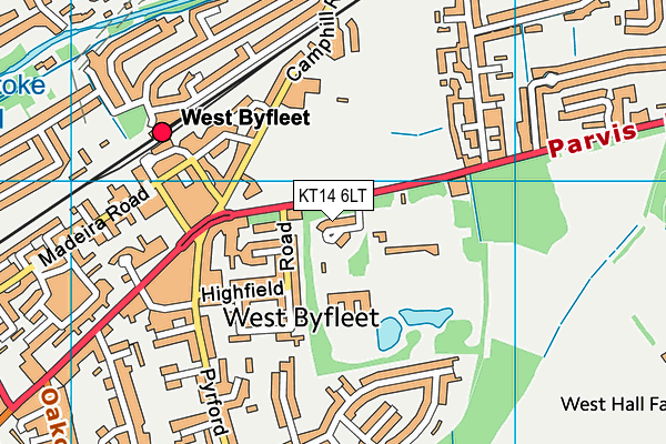KT14 6LT map - OS VectorMap District (Ordnance Survey) KT14 6LT map - OS VectorMap District (Ordnance Survey)