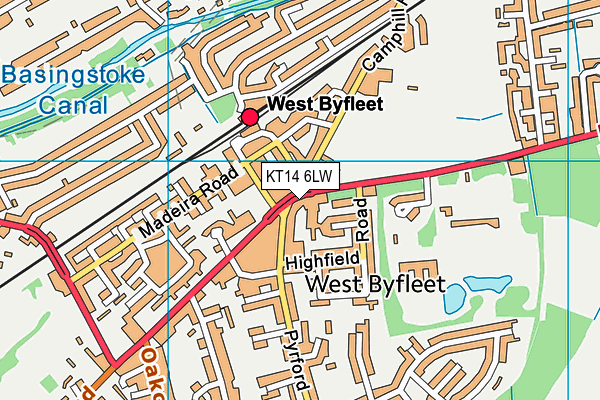 KT14 6LW map - OS VectorMap District (Ordnance Survey) KT14 6LW map - OS VectorMap District (Ordnance Survey)
