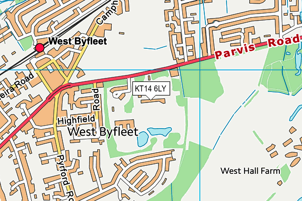 KT14 6LY map - OS VectorMap District (Ordnance Survey)