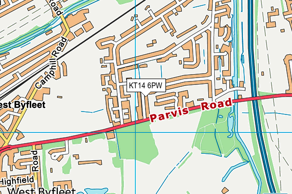 KT14 6PW map - OS VectorMap District (Ordnance Survey) KT14 6PW map - OS VectorMap District (Ordnance Survey)