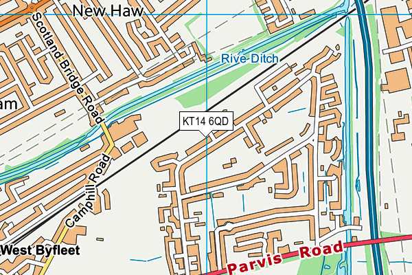 KT14 6QD map - OS VectorMap District (Ordnance Survey) KT14 6QD map - OS VectorMap District (Ordnance Survey)