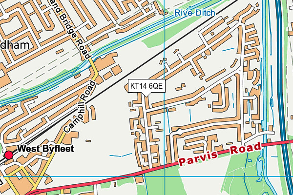 KT14 6QE map - OS VectorMap District (Ordnance Survey) KT14 6QE map - OS VectorMap District (Ordnance Survey)