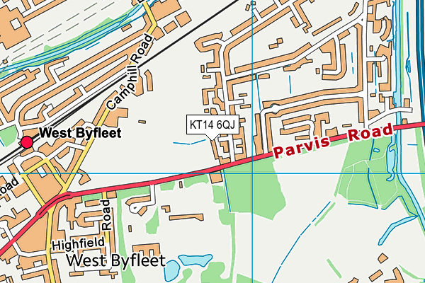 KT14 6QJ map - OS VectorMap District (Ordnance Survey)