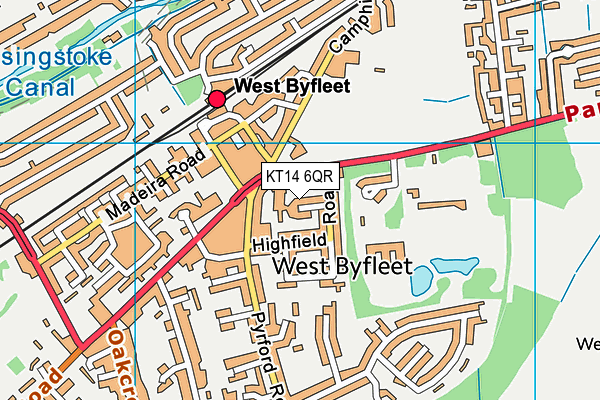 KT14 6QR map - OS VectorMap District (Ordnance Survey)
