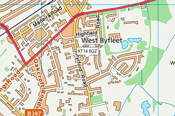 KT14 6QZ map - OS VectorMap District (Ordnance Survey)