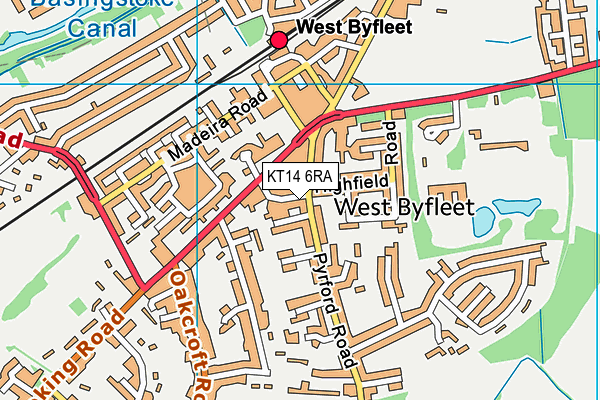 KT14 6RA map - OS VectorMap District (Ordnance Survey) KT14 6RA map - OS VectorMap District (Ordnance Survey)