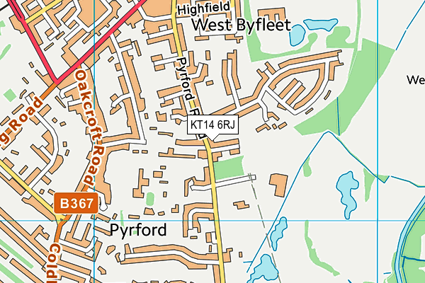 KT14 6RJ map - OS VectorMap District (Ordnance Survey)