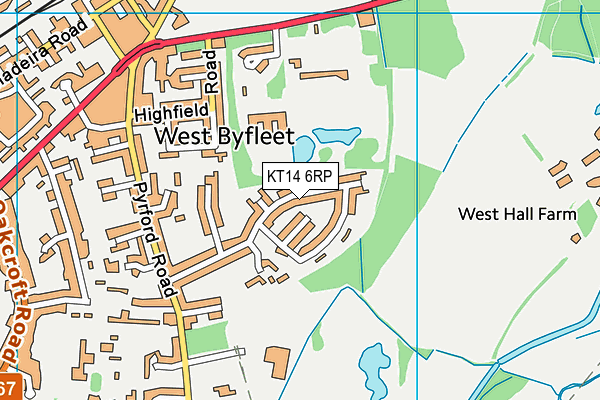 KT14 6RP map - OS VectorMap District (Ordnance Survey)