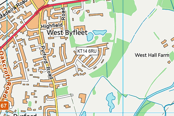 KT14 6RU map - OS VectorMap District (Ordnance Survey) KT14 6RU map - OS VectorMap District (Ordnance Survey)