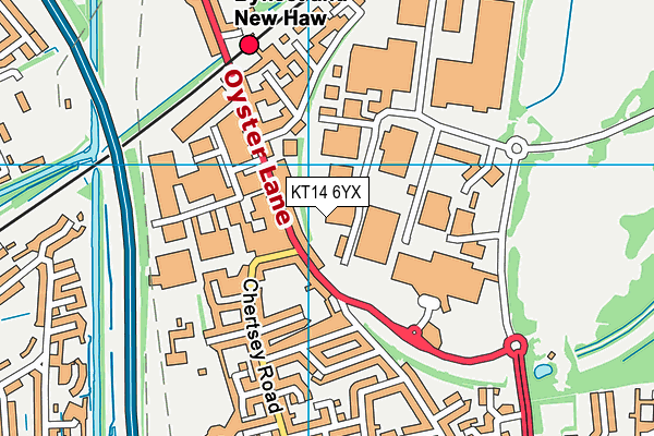 KT14 6YX map - OS VectorMap District (Ordnance Survey)