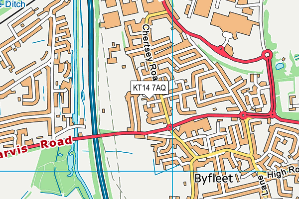 KT14 7AQ map - OS VectorMap District (Ordnance Survey)