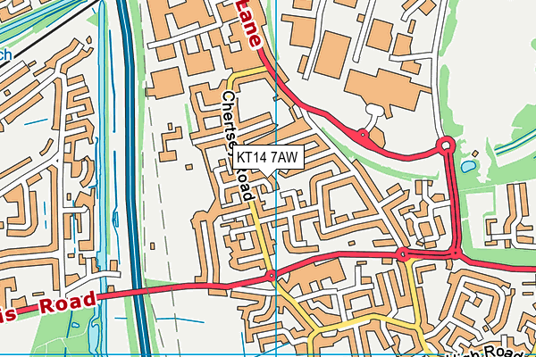 KT14 7AW map - OS VectorMap District (Ordnance Survey) KT14 7AW map - OS VectorMap District (Ordnance Survey)