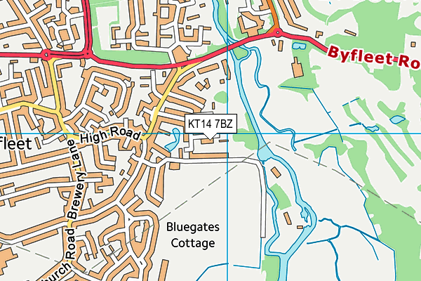 KT14 7BZ map - OS VectorMap District (Ordnance Survey) KT14 7BZ map - OS VectorMap District (Ordnance Survey)