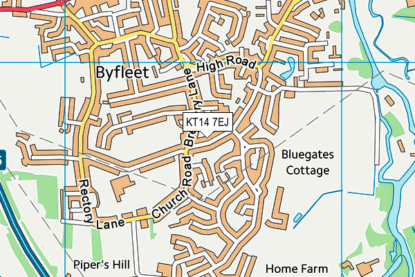 KT14 7EJ map - OS VectorMap District (Ordnance Survey) KT14 7EJ map - OS VectorMap District (Ordnance Survey)