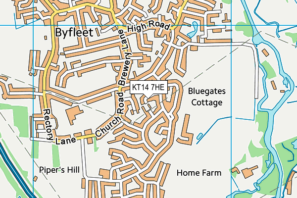 KT14 7HE map - OS VectorMap District (Ordnance Survey) KT14 7HE map - OS VectorMap District (Ordnance Survey)