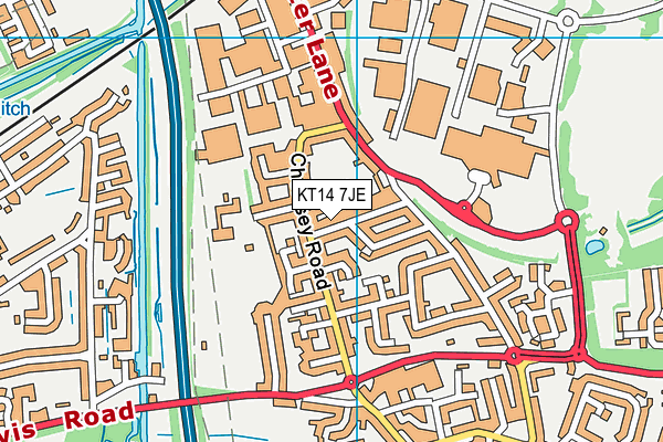KT14 7JE map - OS VectorMap District (Ordnance Survey) KT14 7JE map - OS VectorMap District (Ordnance Survey)