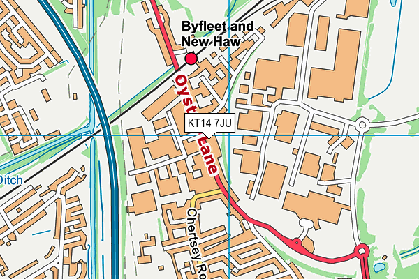 KT14 7JU map - OS VectorMap District (Ordnance Survey)