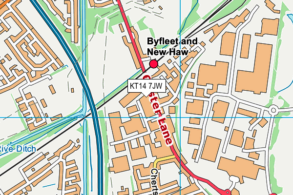 KT14 7JW map - OS VectorMap District (Ordnance Survey)
