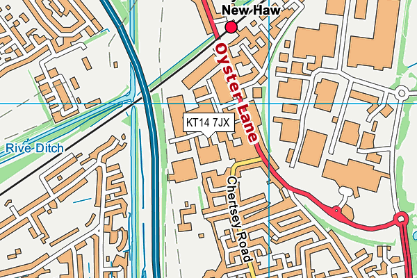 KT14 7JX map - OS VectorMap District (Ordnance Survey) KT14 7JX map - OS VectorMap District (Ordnance Survey)