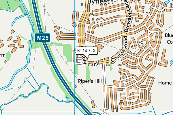 KT14 7LX map - OS VectorMap District (Ordnance Survey) KT14 7LX map - OS VectorMap District (Ordnance Survey)