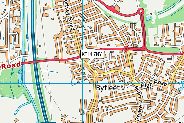 KT14 7NY map - OS VectorMap District (Ordnance Survey) KT14 7NY map - OS VectorMap District (Ordnance Survey)