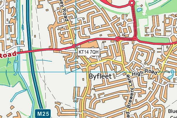 KT14 7QH map - OS VectorMap District (Ordnance Survey)