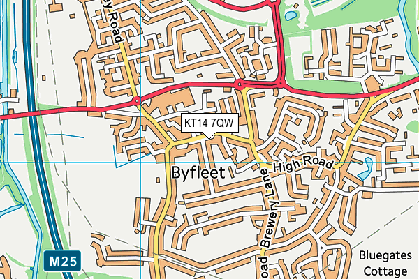 KT14 7QW map - OS VectorMap District (Ordnance Survey) KT14 7QW map - OS VectorMap District (Ordnance Survey)