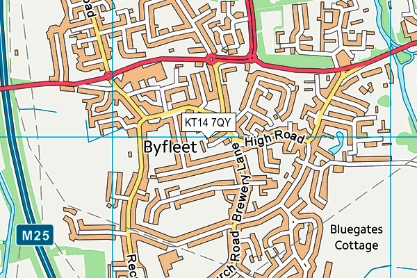 KT14 7QY map - OS VectorMap District (Ordnance Survey) KT14 7QY map - OS VectorMap District (Ordnance Survey)