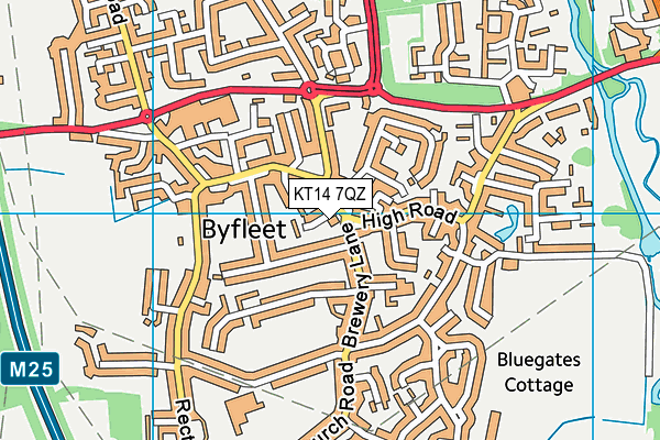 KT14 7QZ map - OS VectorMap District (Ordnance Survey) KT14 7QZ map - OS VectorMap District (Ordnance Survey)