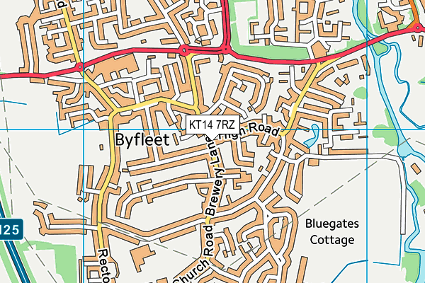 KT14 7RZ map - OS VectorMap District (Ordnance Survey) KT14 7RZ map - OS VectorMap District (Ordnance Survey)