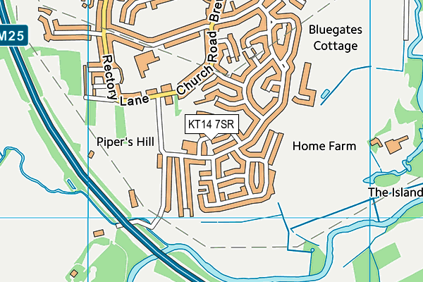 KT14 7SR map - OS VectorMap District (Ordnance Survey) KT14 7SR map - OS VectorMap District (Ordnance Survey)