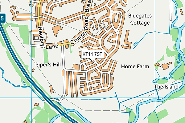KT14 7ST map - OS VectorMap District (Ordnance Survey) KT14 7ST map - OS VectorMap District (Ordnance Survey)
