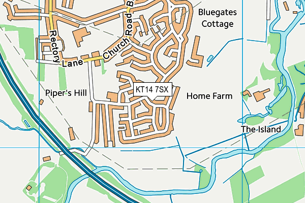 KT14 7SX map - OS VectorMap District (Ordnance Survey) KT14 7SX map - OS VectorMap District (Ordnance Survey)