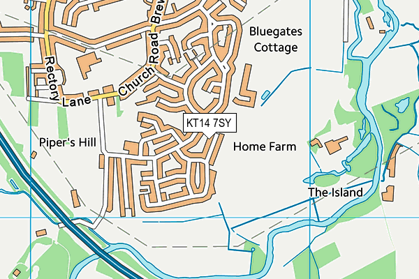 KT14 7SY map - OS VectorMap District (Ordnance Survey) KT14 7SY map - OS VectorMap District (Ordnance Survey)