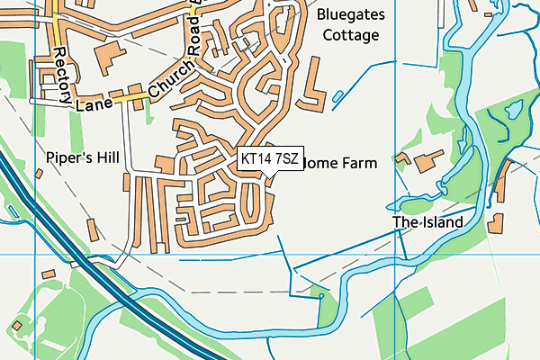 KT14 7SZ map - OS VectorMap District (Ordnance Survey) KT14 7SZ map - OS VectorMap District (Ordnance Survey)