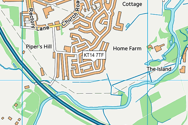 KT14 7TF map - OS VectorMap District (Ordnance Survey) KT14 7TF map - OS VectorMap District (Ordnance Survey)