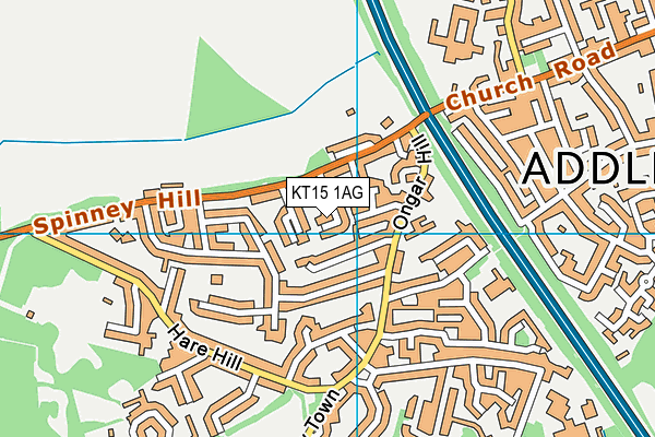 KT15 1AG map - OS VectorMap District (Ordnance Survey) KT15 1AG map - OS VectorMap District (Ordnance Survey)