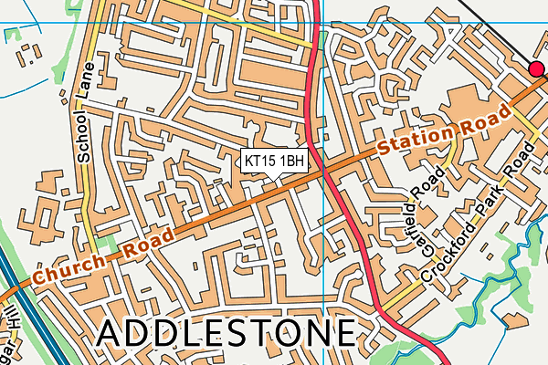 KT15 1BH map - OS VectorMap District (Ordnance Survey)