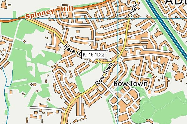 KT15 1DQ map - OS VectorMap District (Ordnance Survey) KT15 1DQ map - OS VectorMap District (Ordnance Survey)