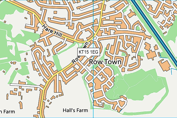KT15 1EG map - OS VectorMap District (Ordnance Survey)