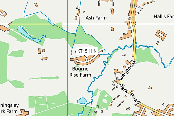 KT15 1HN map - OS VectorMap District (Ordnance Survey) KT15 1HN map - OS VectorMap District (Ordnance Survey)