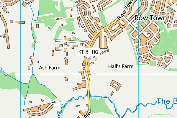 KT15 1HQ map - OS VectorMap District (Ordnance Survey)