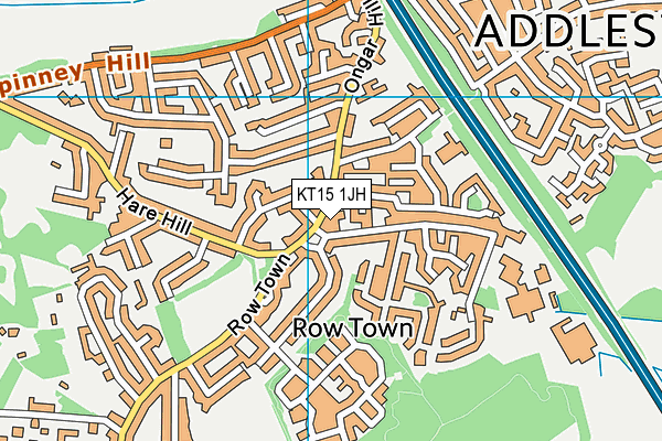 KT15 1JH map - OS VectorMap District (Ordnance Survey) KT15 1JH map - OS VectorMap District (Ordnance Survey)