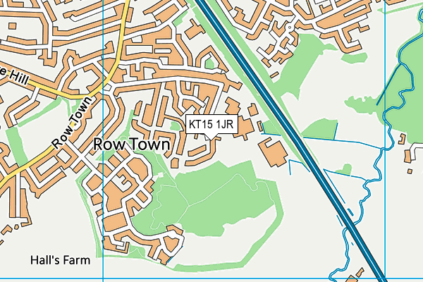 KT15 1JR map - OS VectorMap District (Ordnance Survey) KT15 1JR map - OS VectorMap District (Ordnance Survey)