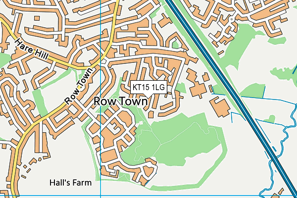 KT15 1LG map - OS VectorMap District (Ordnance Survey) KT15 1LG map - OS VectorMap District (Ordnance Survey)