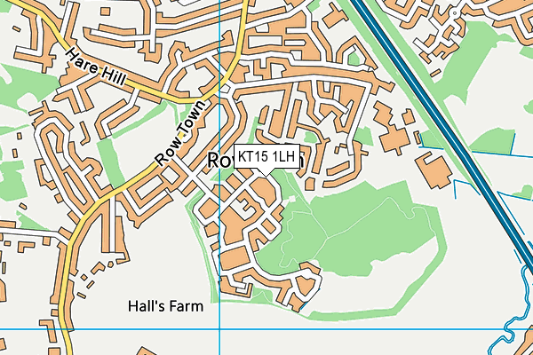 KT15 1LH map - OS VectorMap District (Ordnance Survey)