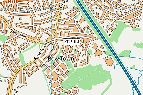 KT15 1LJ map - OS VectorMap District (Ordnance Survey) KT15 1LJ map - OS VectorMap District (Ordnance Survey)
